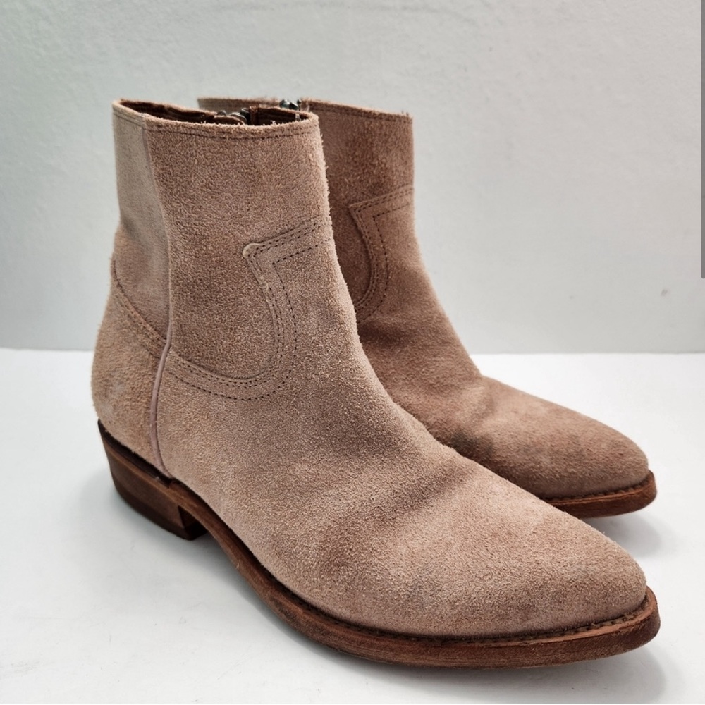 FRYE Boots Women’s Billy Inside Zip Suede Ankle Booties 7.5 Tan